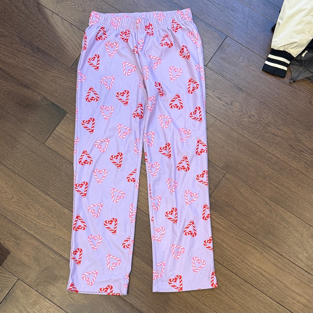 Crew Cuts Kids Pajamas with Heart Candy Cane Pattern - Purple and Red C5-013